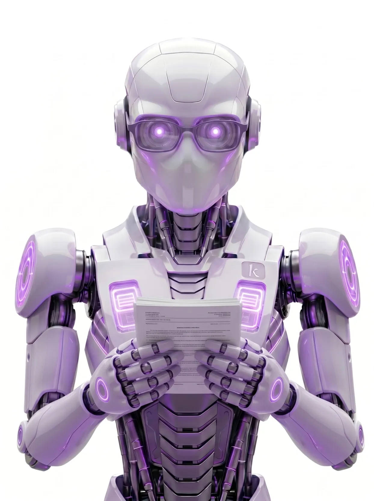 klorr-Roboter beim Prüfen von Unterlagen