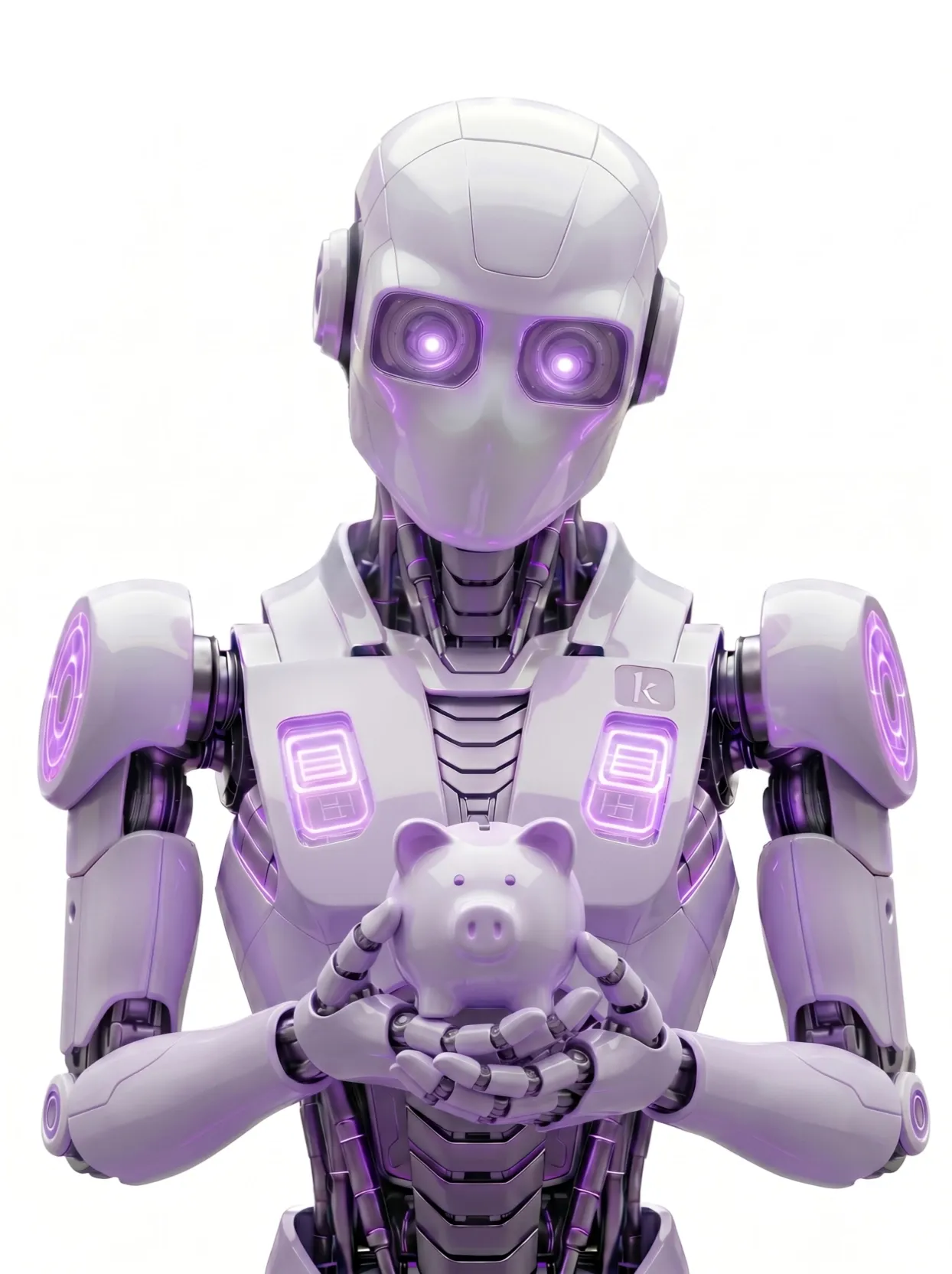 klorr-Roboter mit einem Sparschwein